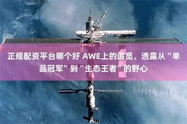 正规配资平台哪个好 AWE上的追觅，透露从“单品冠军”到“生态王者”的野心