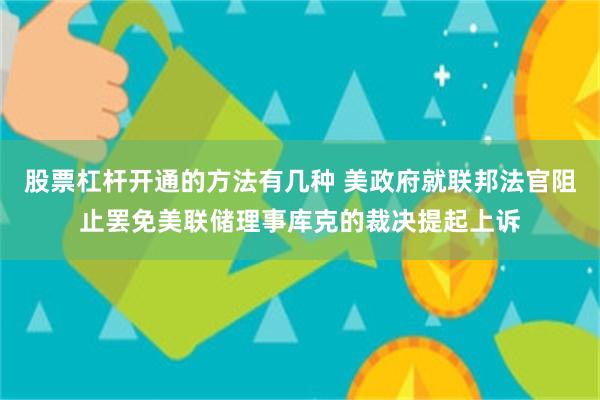 股票杠杆开通的方法有几种 美政府就联邦法官阻止罢免美联储理事库克的裁决提起上诉