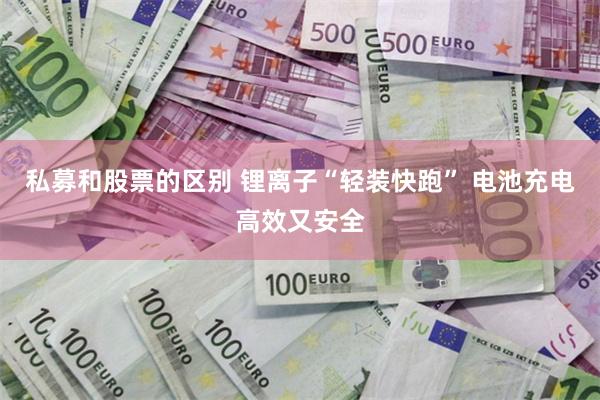 私募和股票的区别 锂离子“轻装快跑” 电池充电高效又安全