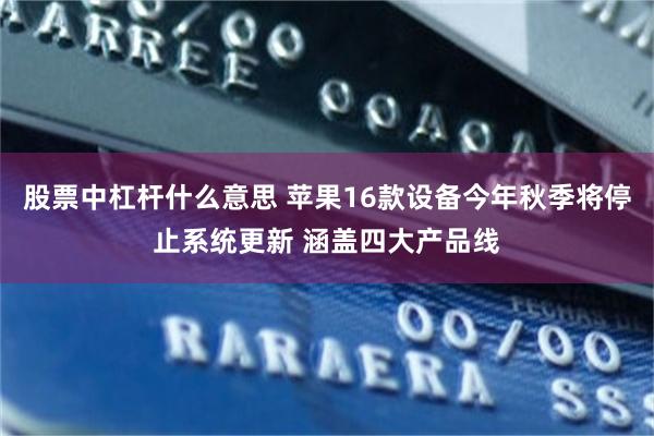 股票中杠杆什么意思 苹果16款设备今年秋季将停止系统更新 涵盖四大产品线