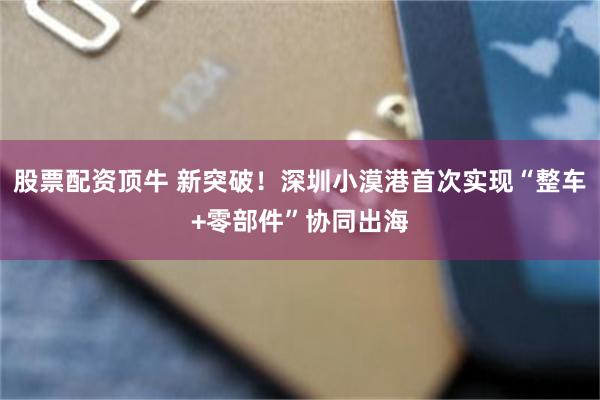 股票配资顶牛 新突破！深圳小漠港首次实现“整车+零部件”协同出海