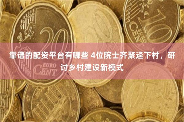 靠谱的配资平台有哪些 4位院士齐聚迳下村，研讨乡村建设新模式