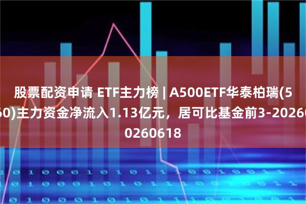 股票配资申请 ETF主力榜 | A500ETF华泰柏瑞(563360)主力资金净流入1.13亿元，居可比基金前3-20260618