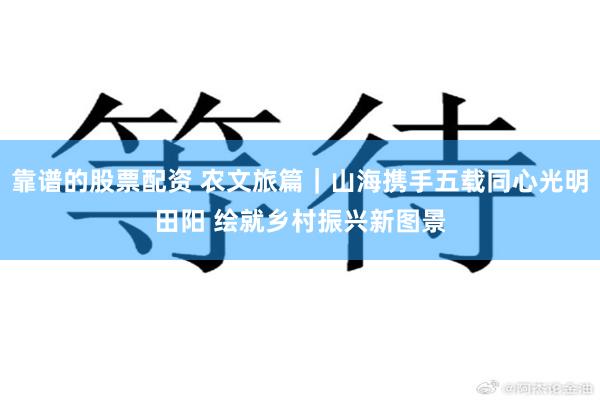 靠谱的股票配资 农文旅篇｜山海携手五载同心光明田阳 绘就乡村振兴新图景