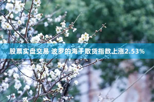 股票实盘交易 波罗的海干散货指数上涨2.53%