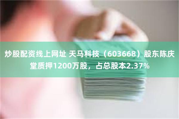 炒股配资线上网址 天马科技（603668）股东陈庆堂质押1200万股，占总股本2.37%