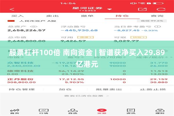 股票杠杆100倍 南向资金 | 智谱获净买入29.89亿港元