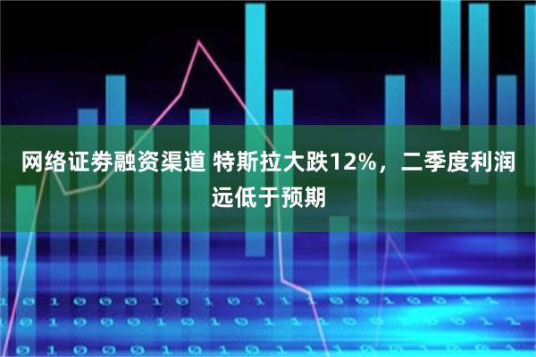 网络证劵融资渠道 特斯拉大跌12%，二季度利润远低于预期