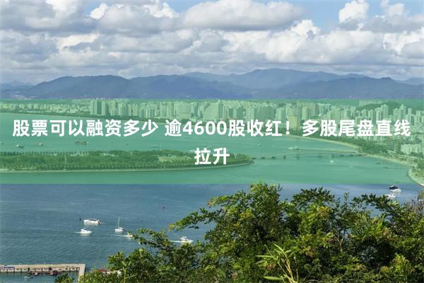 股票可以融资多少 逾4600股收红！多股尾盘直线拉升
