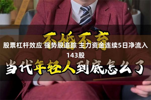 股票杠杆效应 强势股追踪 主力资金连续5日净流入143股