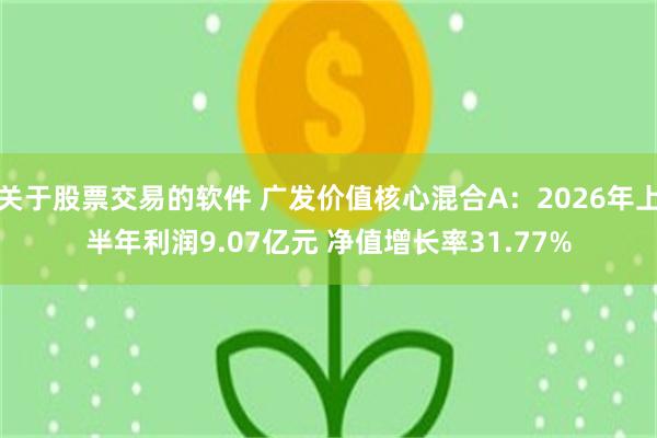 关于股票交易的软件 广发价值核心混合A:2026年上半年利润9.07亿元 净值增长率31.77%