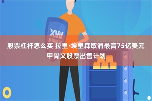 股票杠杆怎么买 拉里·埃里森取消最高75亿美元甲骨文股票出售计划