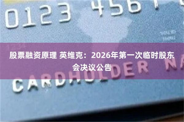 股票融资原理 英维克：2026年第一次临时股东会决议公告