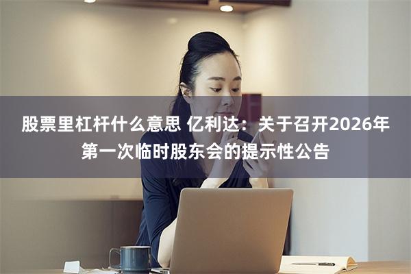 股票里杠杆什么意思 亿利达：关于召开2026年第一次临时股东会的提示性公告