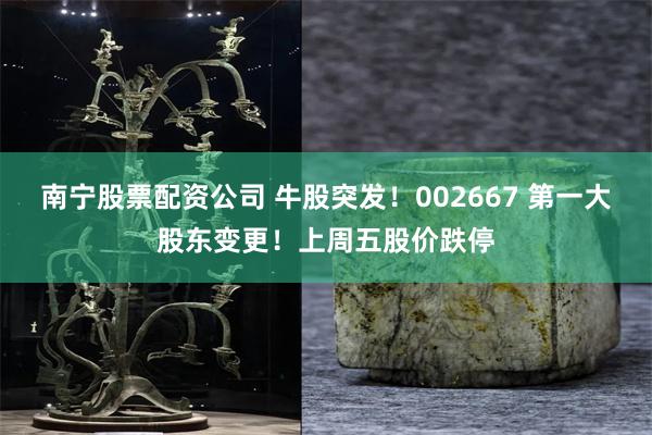 南宁股票配资公司 牛股突发!002667 第一大股东变更!上周五股价跌停